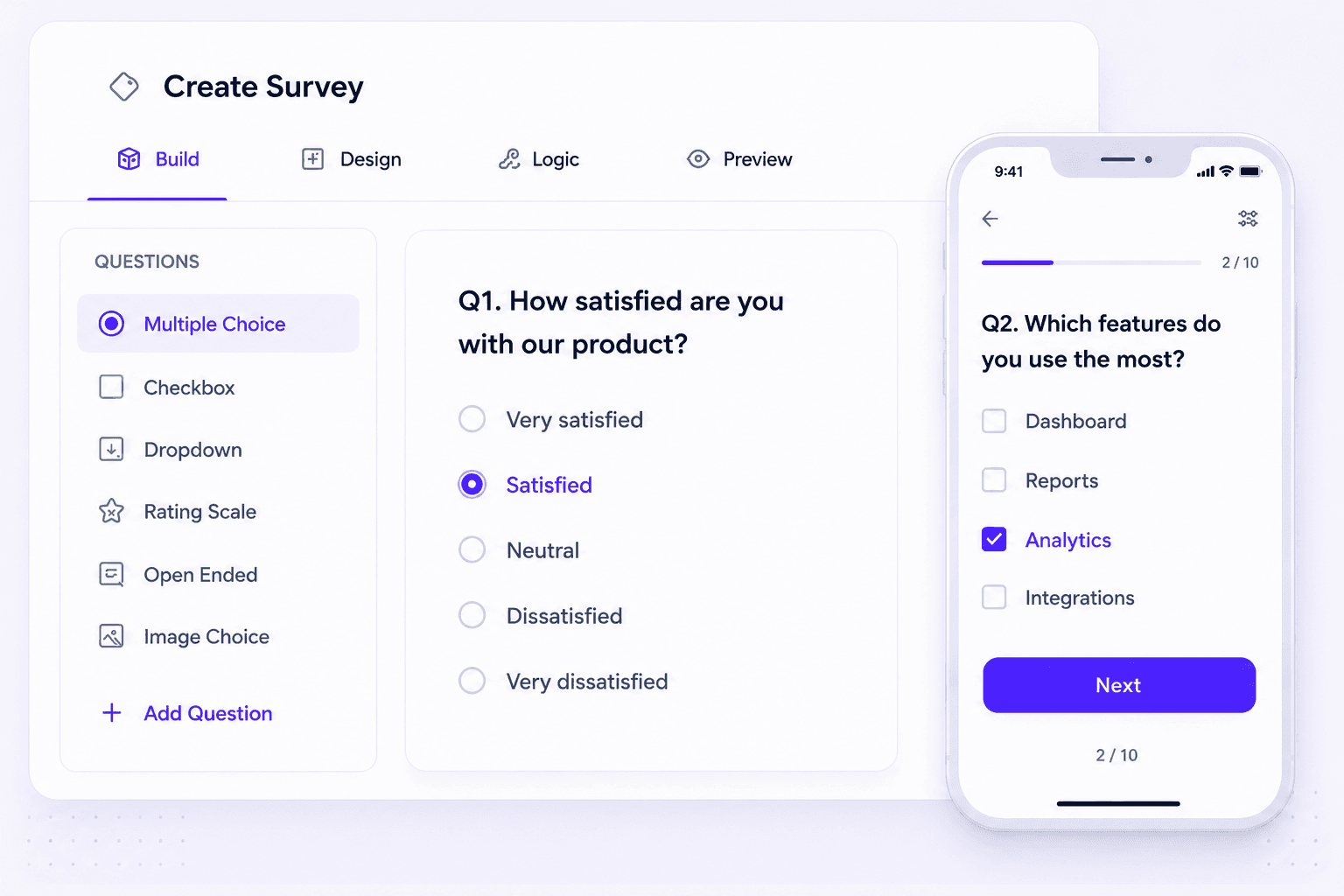 Panel management study setup with desktop and mobile preview